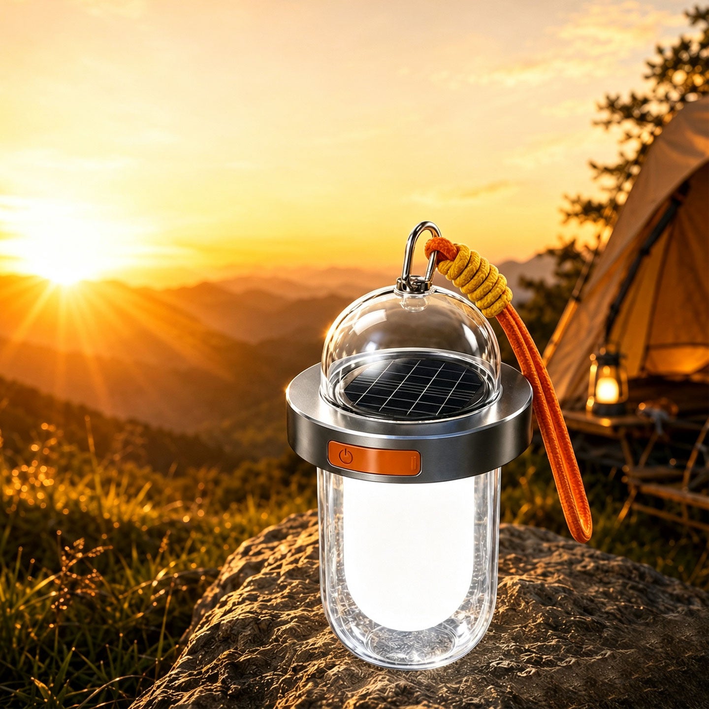 Portable Dimmable Solar LED Waterproof Camping Lantern