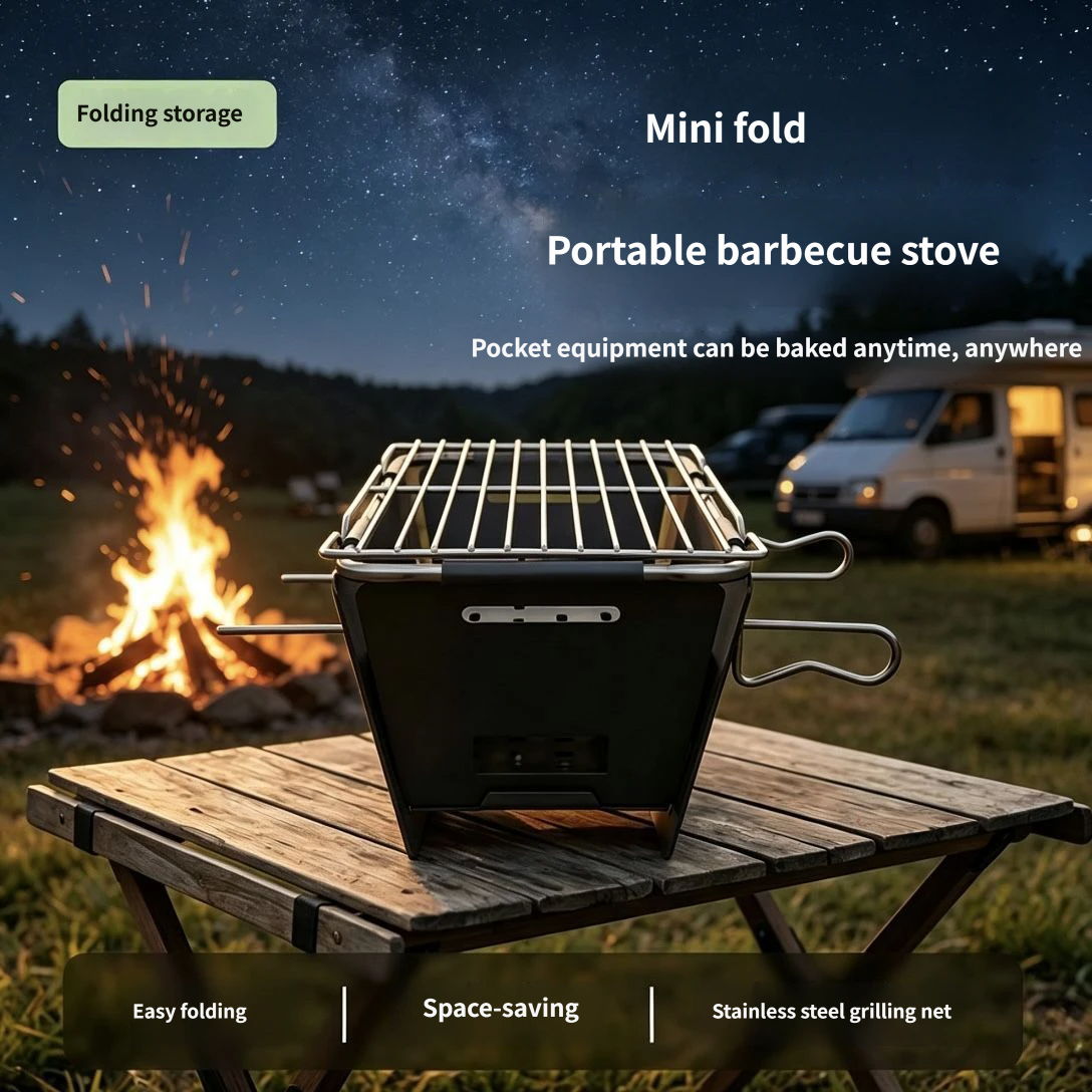 Barbecue Portatile Pieghevole all'Aperto