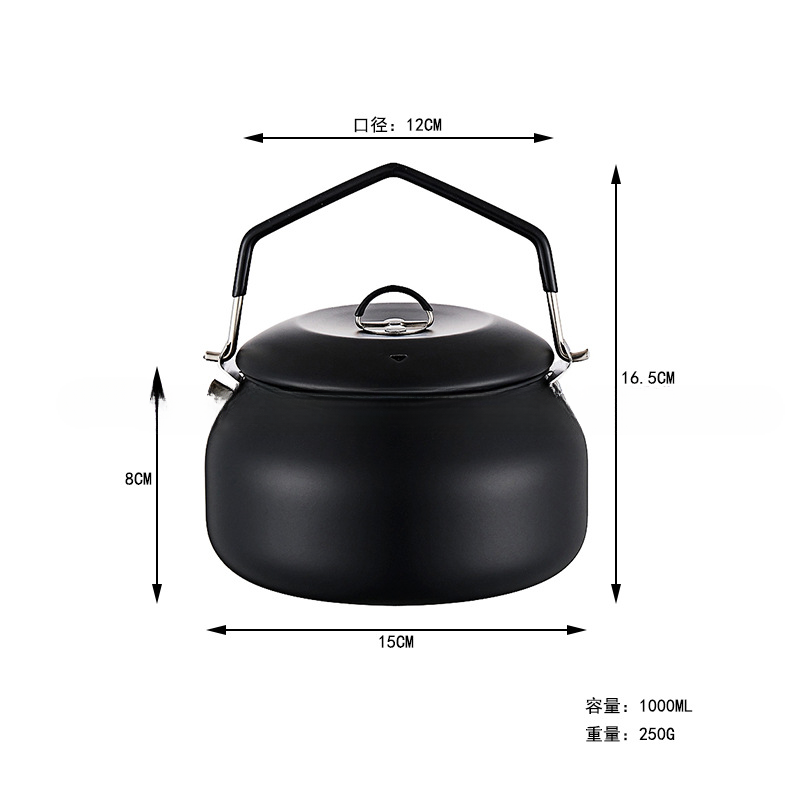 304 Stainless Steel 1L Open Fire Camping Kettle