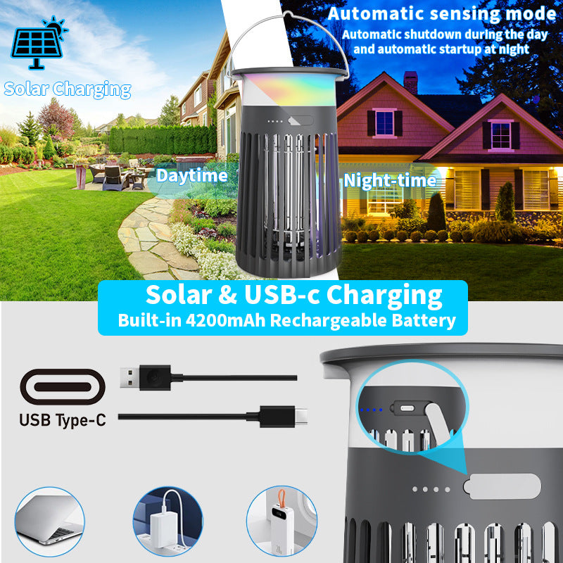 Solar RGB Hanging Electric Bug Zapper