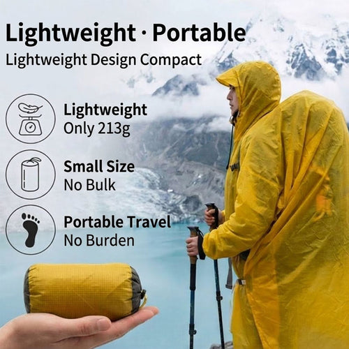 210T Backpack Rain Poncho For Hiking Camping
