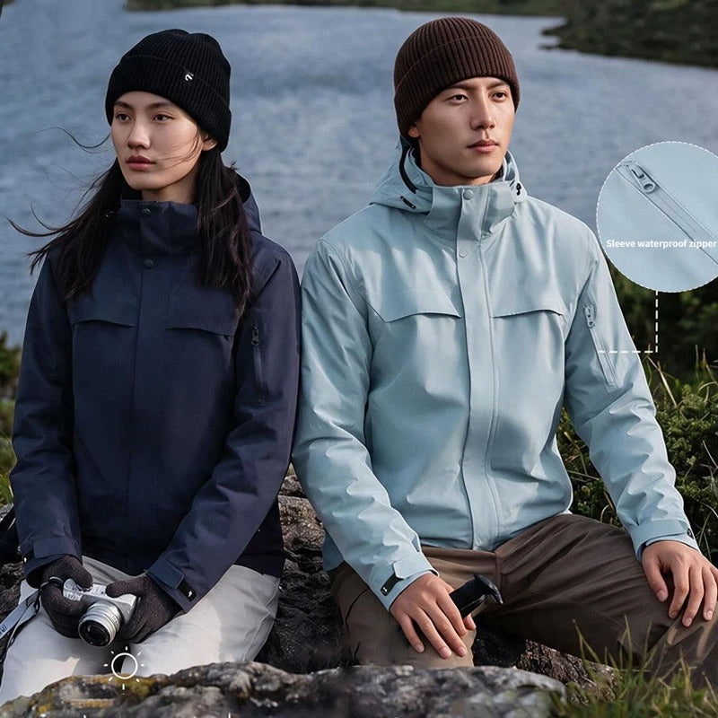 Unisex 3-in-1 Outdoor Windproof and Waterproof Shell Jacket