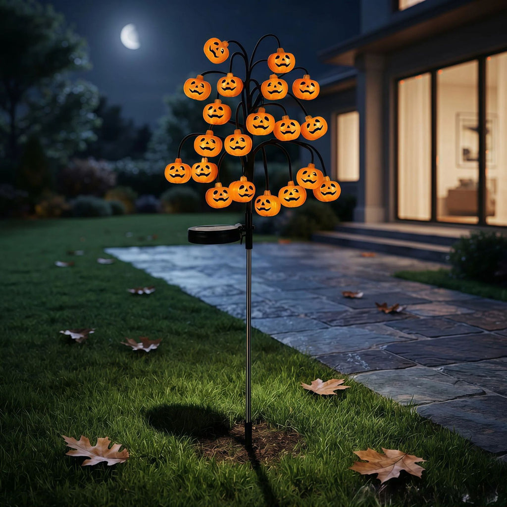 Solar Pumpkin Stake Light for Halloween Decor