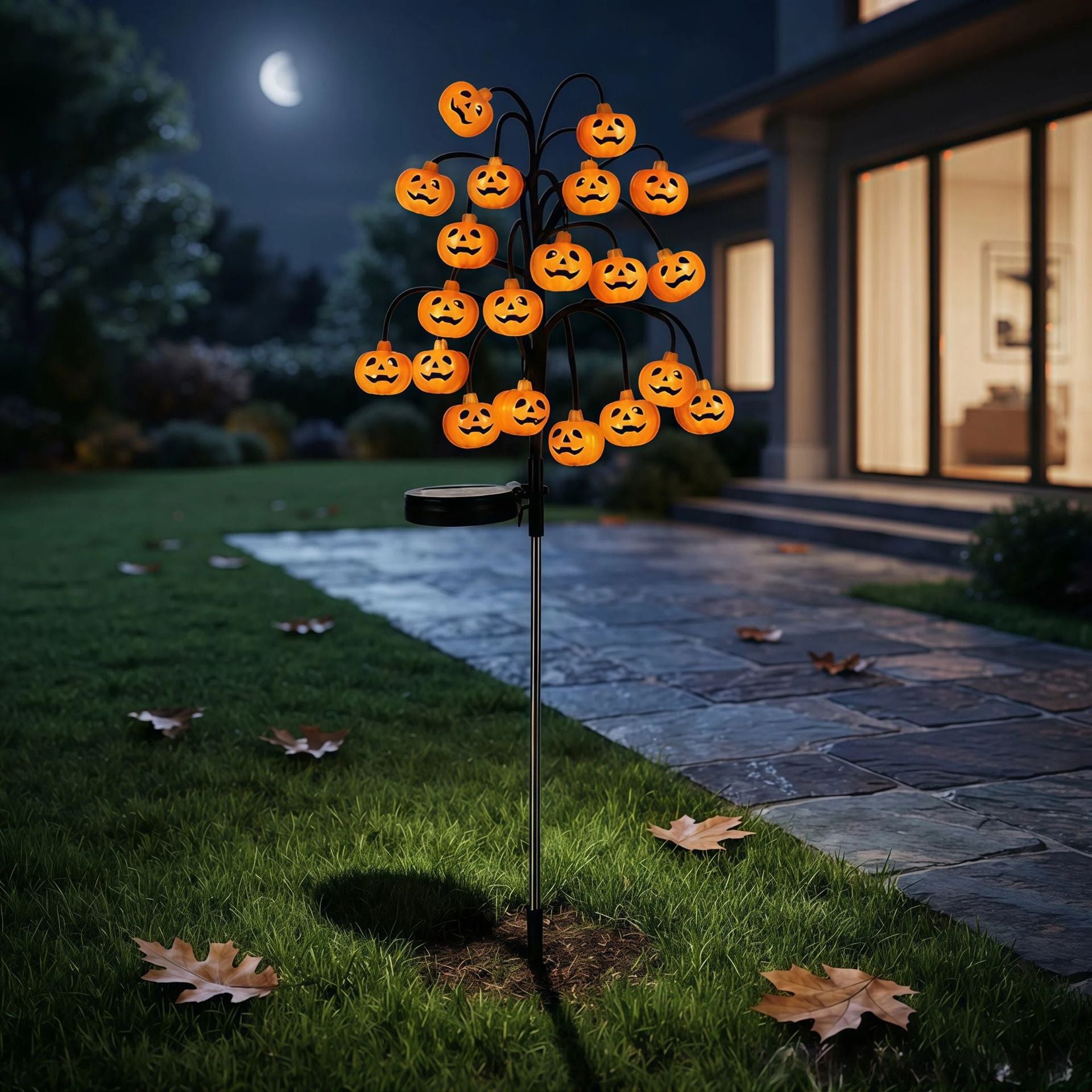 Solar Pumpkin Stake Light for Halloween Decor