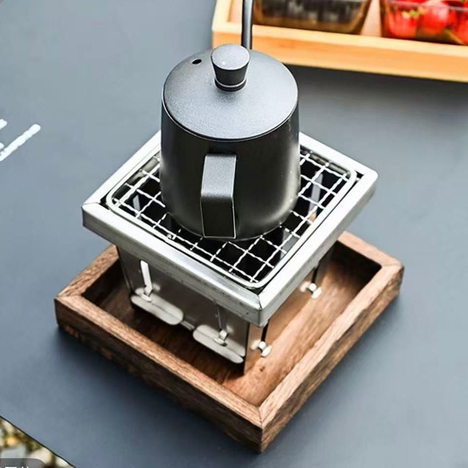 Mini Stufa da Campeggio Pieghevole | Griglia Portatile per BBQ e Tè