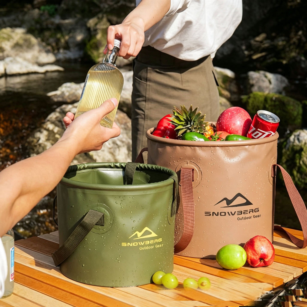 10L Leakproof Collapsible Camping Bucket with Reinforced Handles