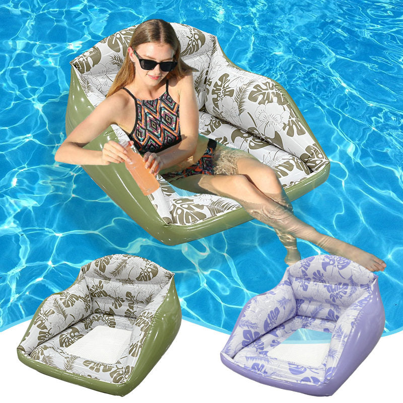 Sdraio Gonfiabile per Piscina Tipo Sofa con Seduta in Maglia