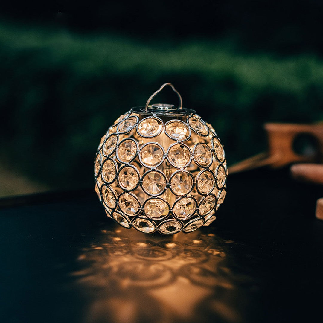 Ring-Linked Crystal Lantern Shade