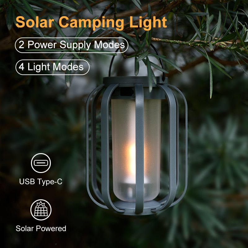 Solar USB‑C Rechargeable Camping Lantern
