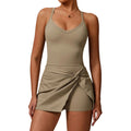 Women's eco-friendly recycled fabric sports skirt with built-in shorts