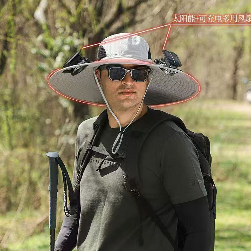 Solar Fan Wide Brim Sun Hat