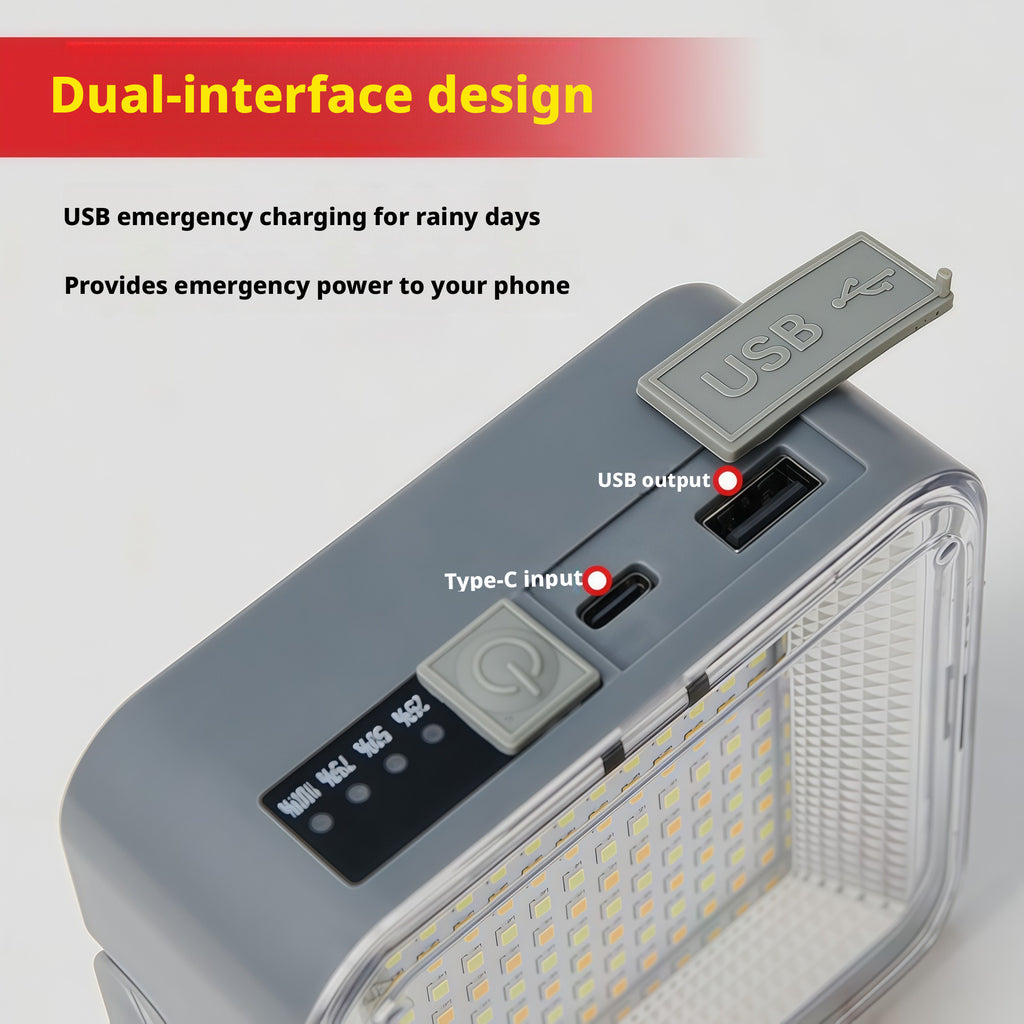 Portable Solar Camping Light with USB Charging