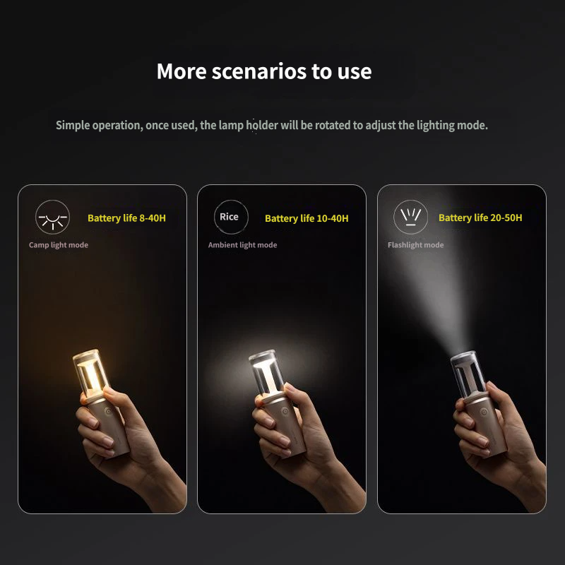 Lanterna da Campeggio 3-in-1 Impermeabile IP66 con Autonomia di 50 Ore