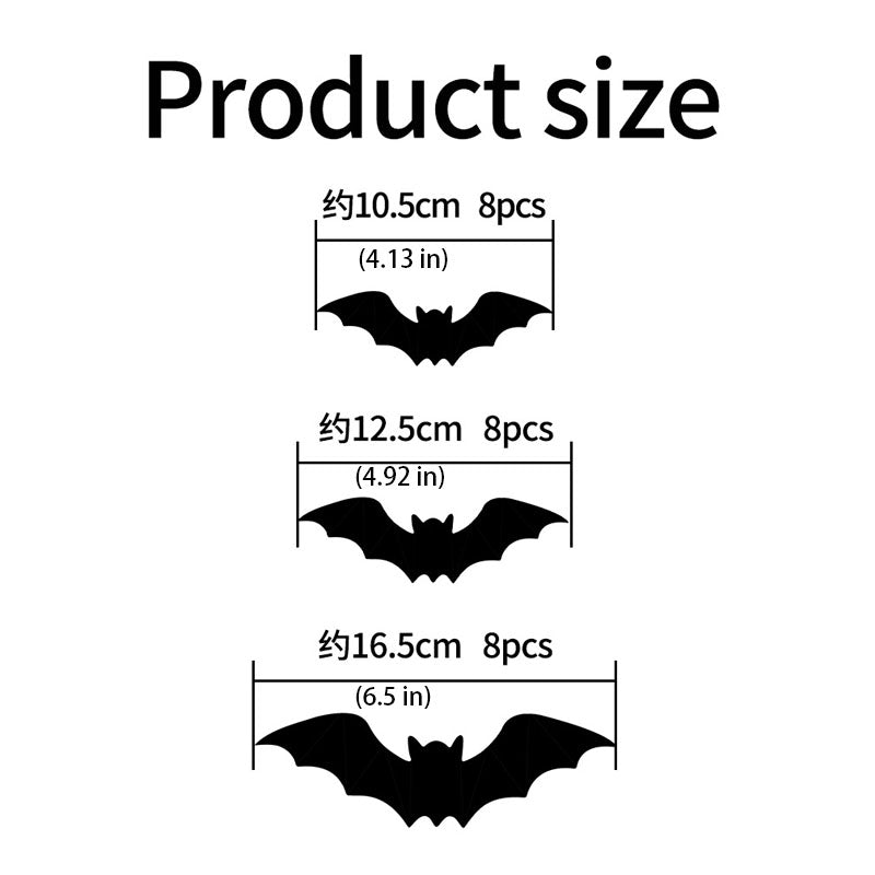 Adesivi murali a LED luminosi con pipistrelli 3D per Halloween