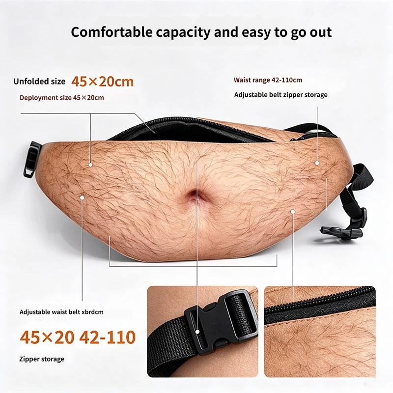 Marsupio divertente con finto ventre