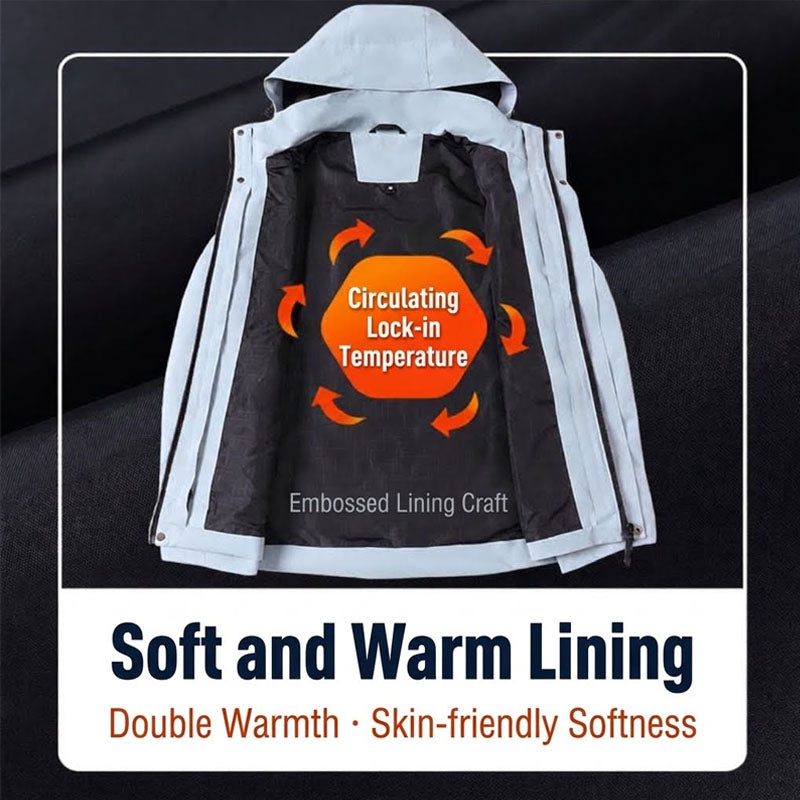 Unisex 3-in-1 Outdoor Windproof and Waterproof Shell Jacket