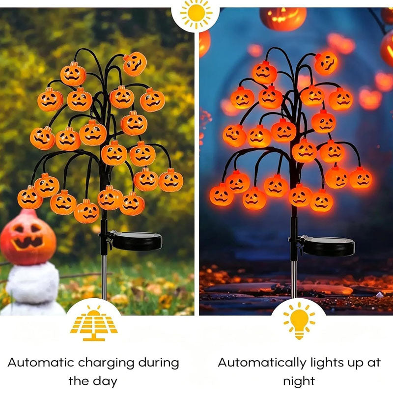 Solar Pumpkin Stake Light for Halloween Decor