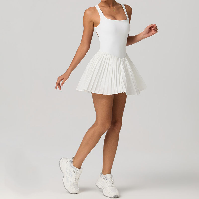 Women's Cut-Out Back Tennis Dress with Modesty Design