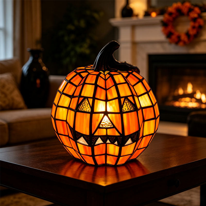 Hand-painted pumpkin decorative light for Halloween