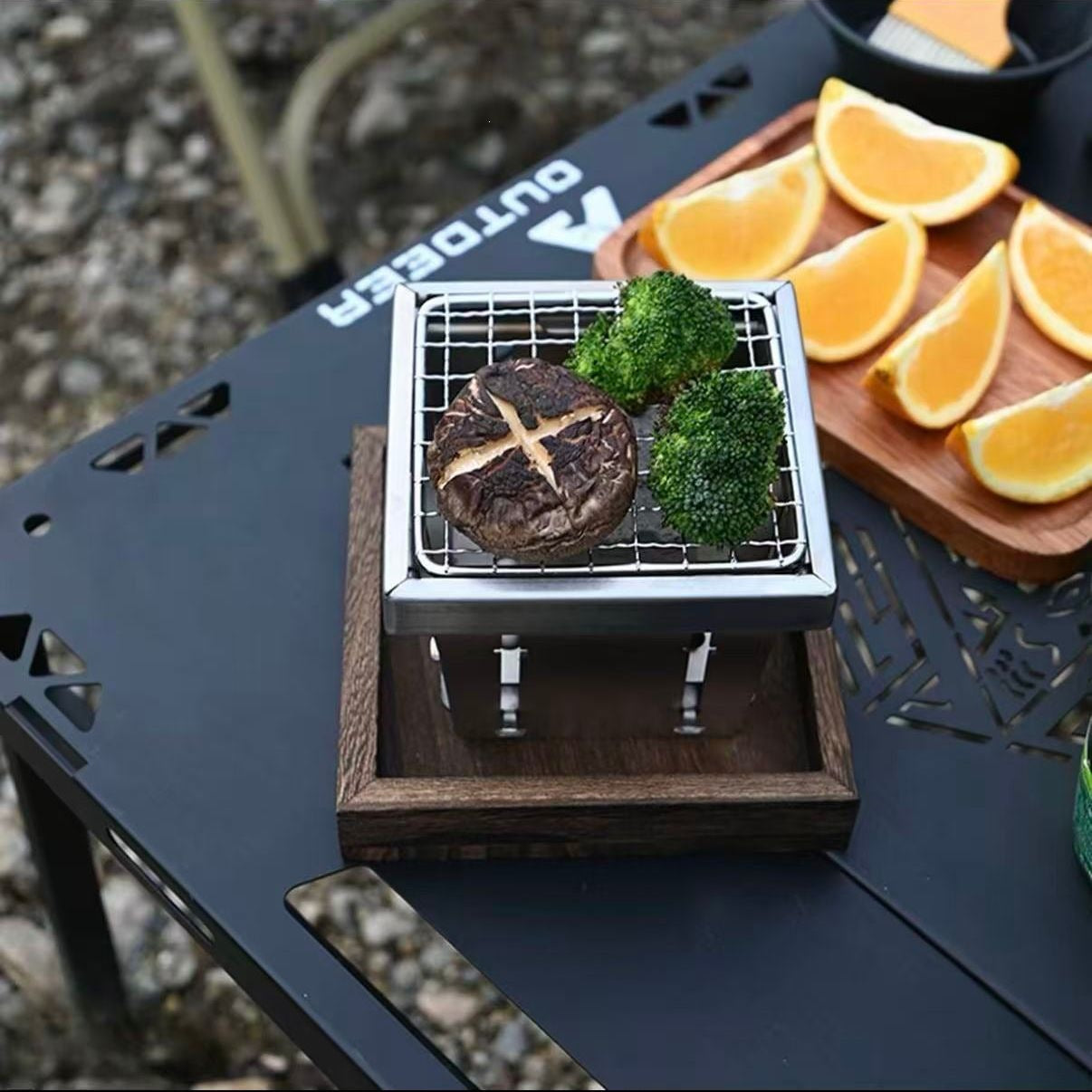 Mini Stufa da Campeggio Pieghevole | Griglia Portatile per BBQ e Tè