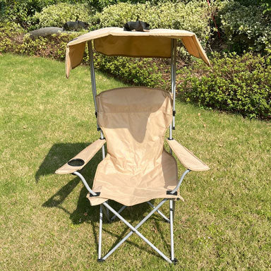 Foldable Camping Chair with Sun Canopy