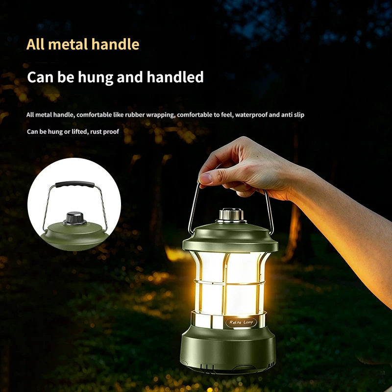 Lanterna da campeggio 3-in-1 con luci a corda da 15M e torcia