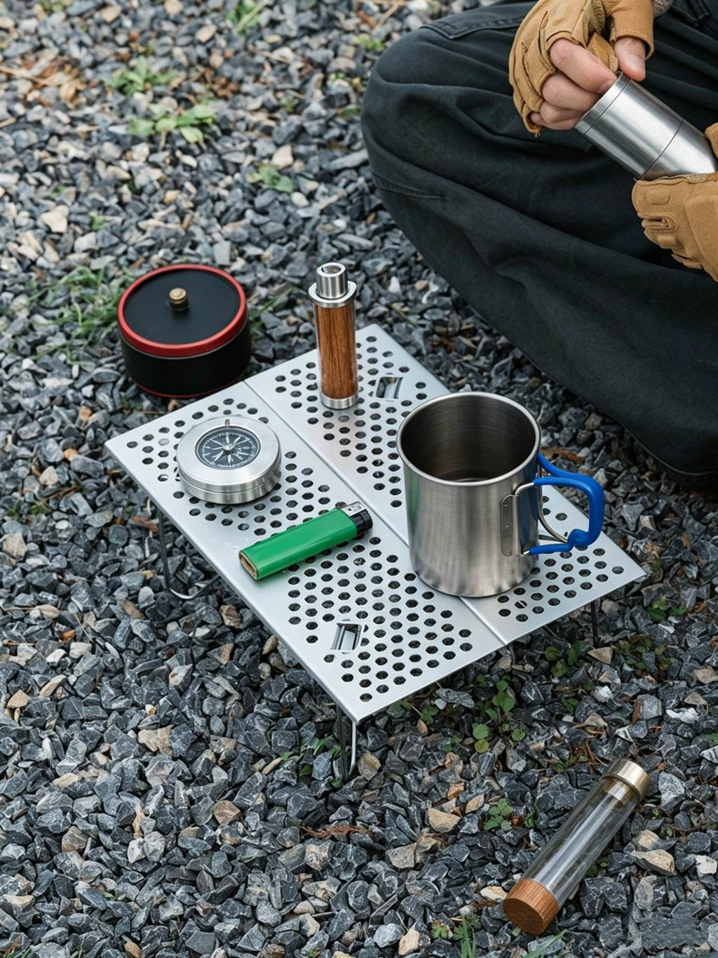 Ultralätt Perforerat Aluminium Campingbord