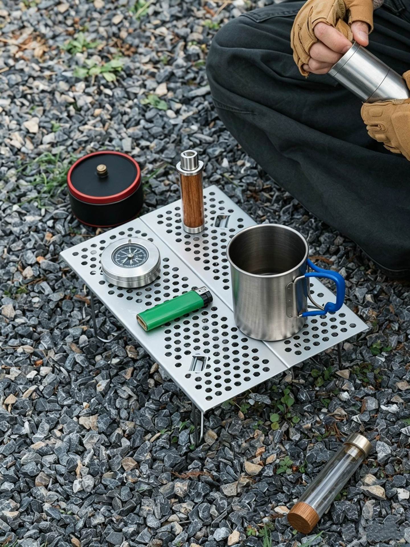 Ultralätt Perforerat Aluminium Campingbord