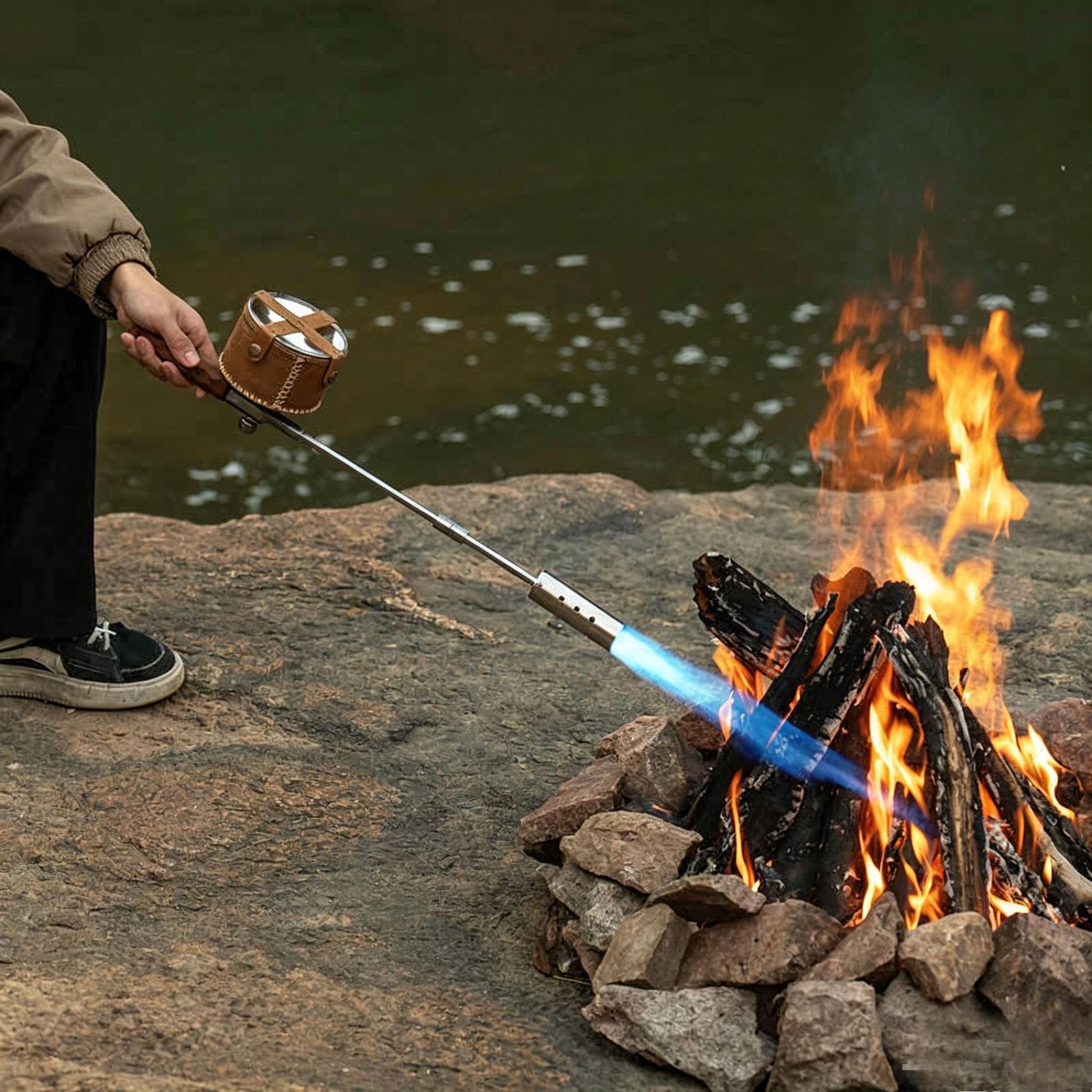 Multi-Function Camp Fire Starter | Dual Gas Interface Powerful Nozzle