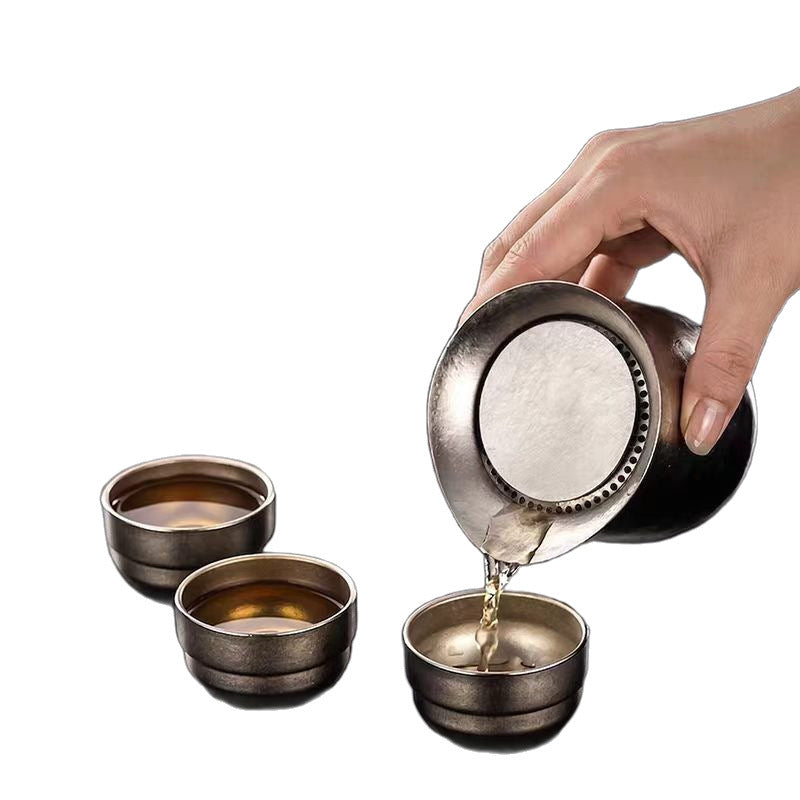Titanium Portable Camping Tea Set with Filter