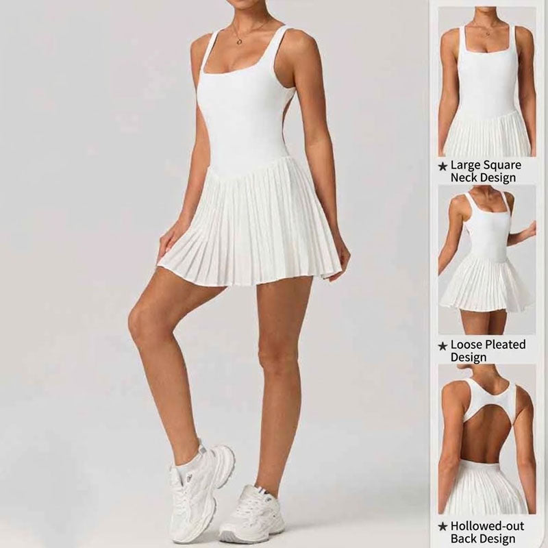 Women's Cut-Out Back Tennis Dress with Modesty Design
