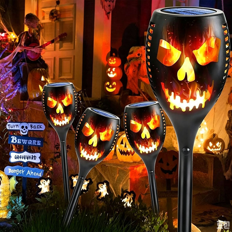 Solar Skull Flame Pathway Light