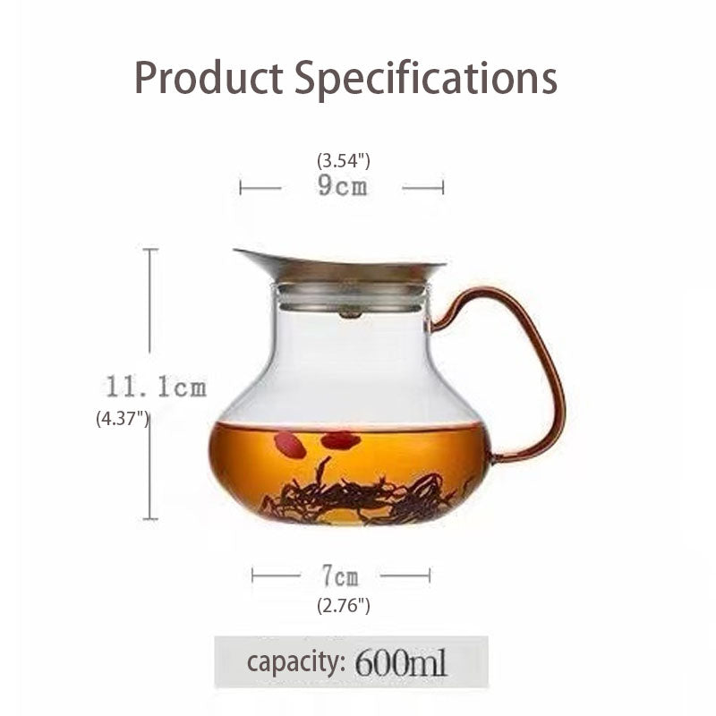 600ml Borosilicate Glass Teapot With Titanium Strainer