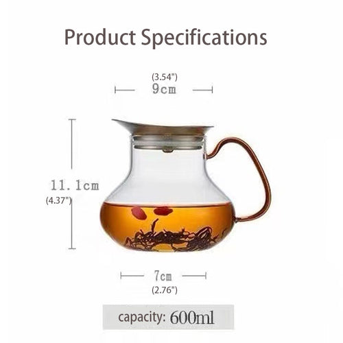 600ml Potu Tī Karaihi Borosilicate me Tātaritanga Titanium