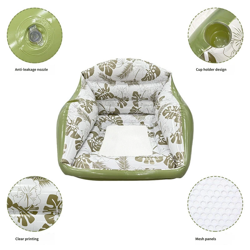 Sdraio Gonfiabile per Piscina Tipo Sofa con Seduta in Maglia