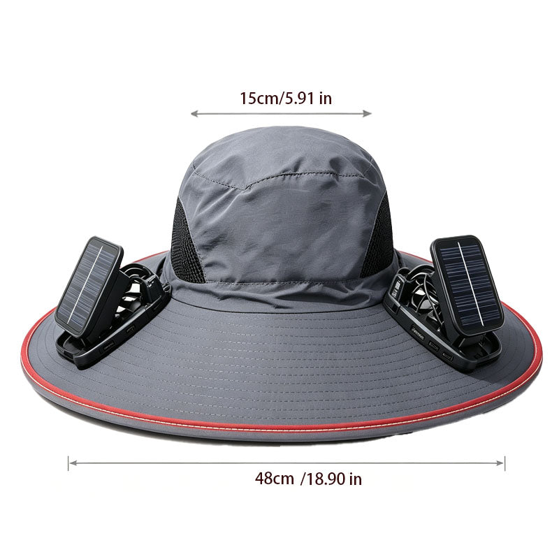 Solar Fan Wide Brim Sun Hat