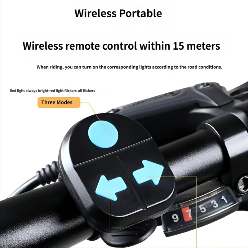 Bike Wireless Remote Turn Signal Tail Light