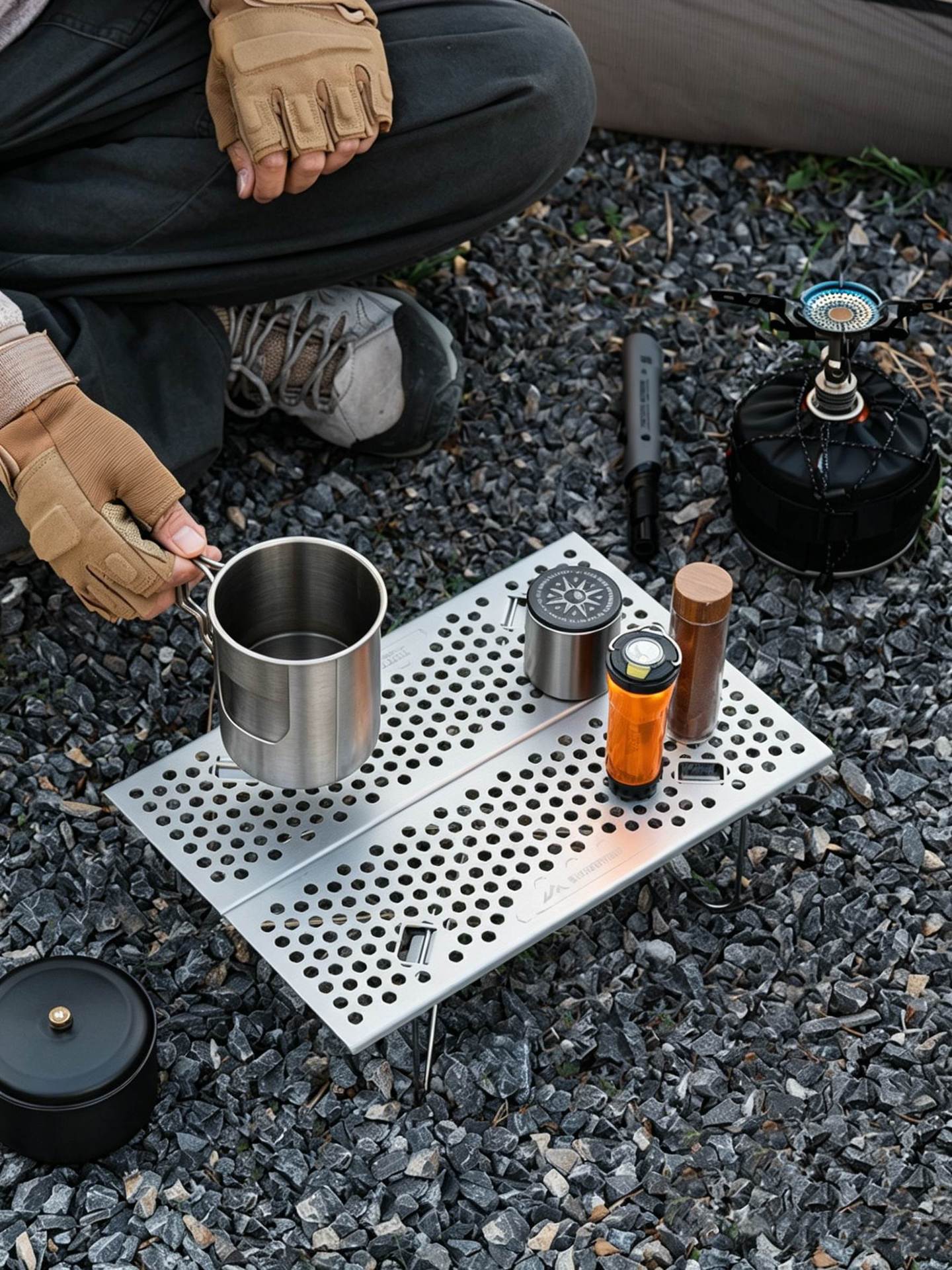 Ultralätt Perforerat Aluminium Campingbord