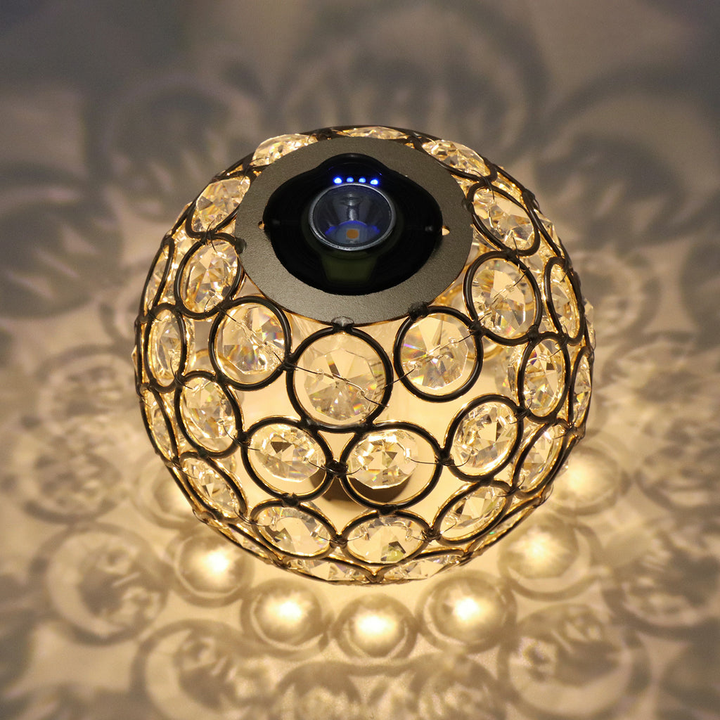 Metal Frame Crystal Globe Lampshade