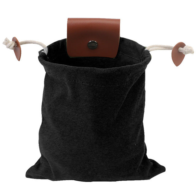 Canvas Storage Bag with Leather Snap