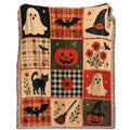 Coperta Throw con Nappine, Zucca e Fantasma di Halloween