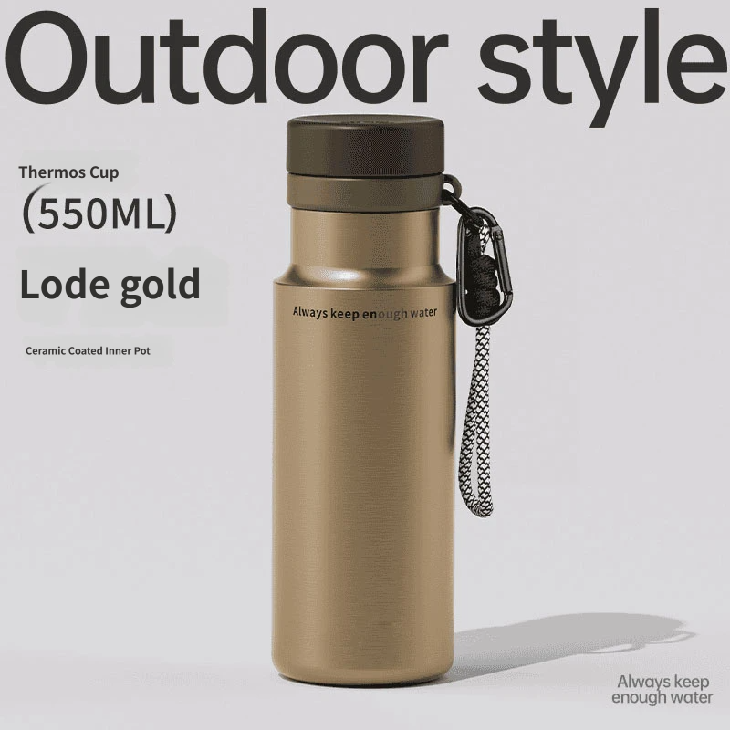 Bouteille d'eau portable pour l'extérieur à doublure en céramique de 550ml