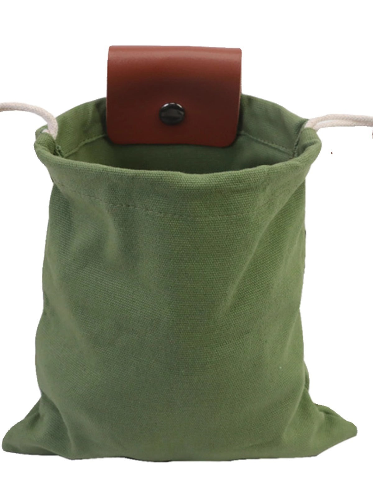 Canvas Storage Bag with Leather Snap