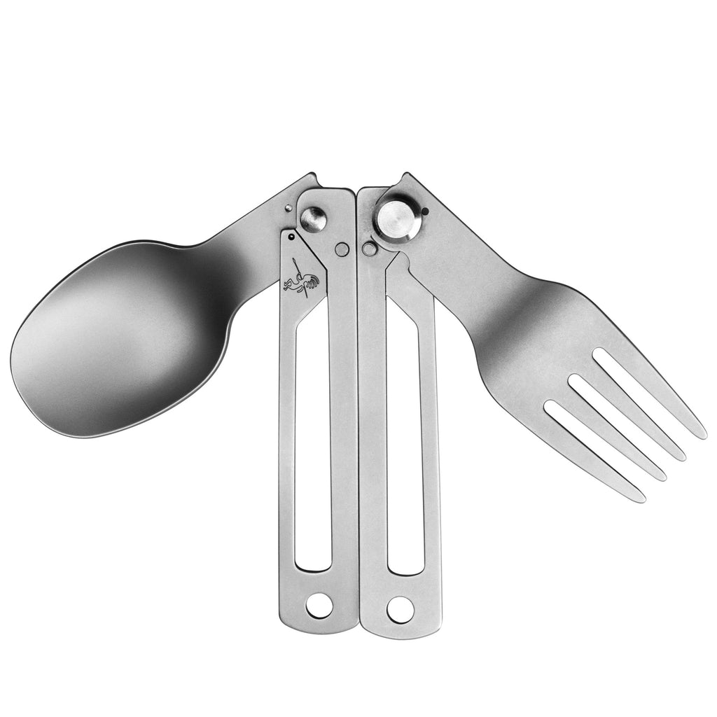 Set di 2 pezzi di posate pieghevoli (Forchetta e Cucchiaio)