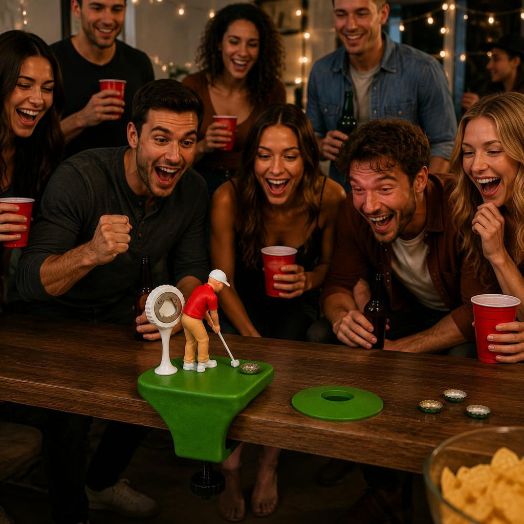 Abridor de Garrafas Mini-Bar Golfer para Bordas de Mesa
