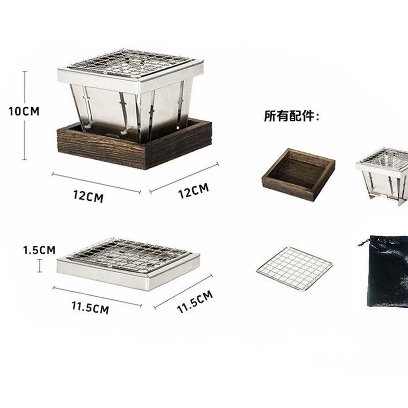 Mini Stufa da Campeggio Pieghevole | Griglia Portatile per BBQ e Tè