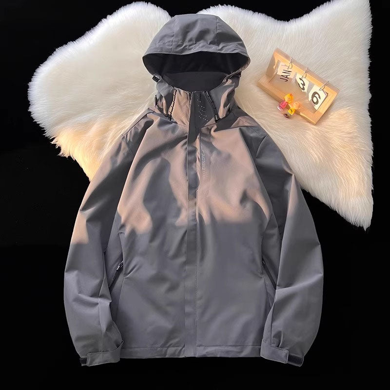 Detachable Hood Waterproof Windproof Unisex Jacket