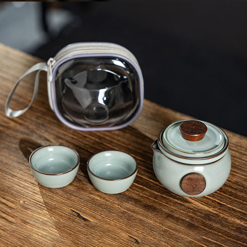 Set de Té de Cerámica Portátil para Viajes