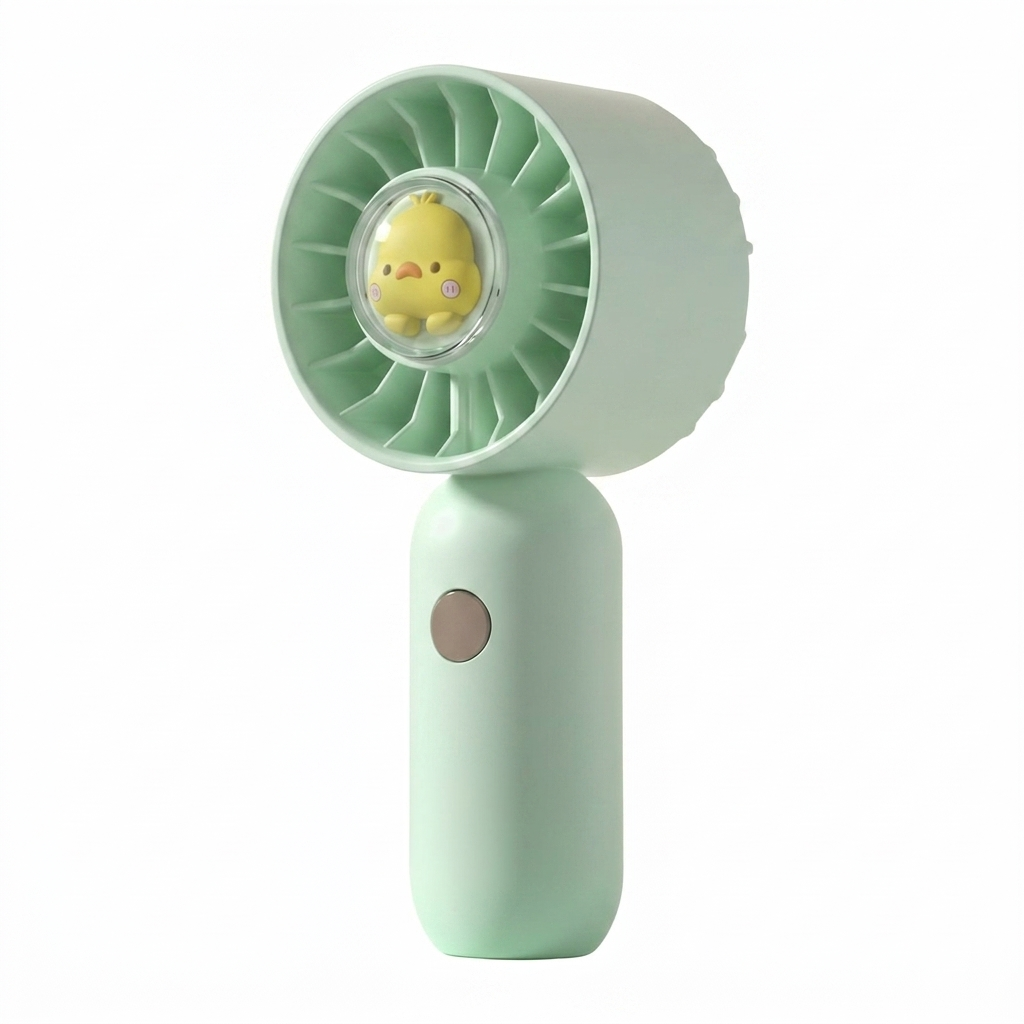 Mini Handheld Fan with Cartoon Chick Hub