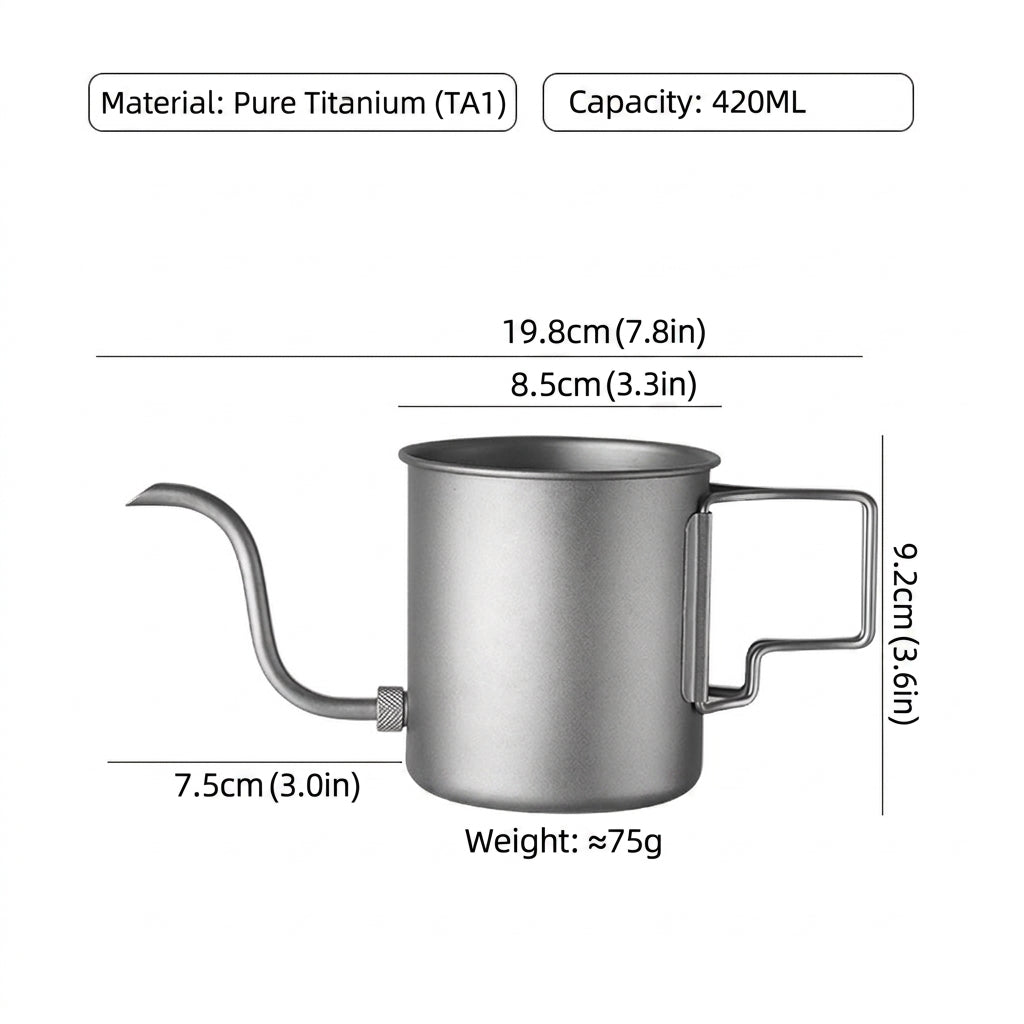 Set de Café y Té de Titanio Puro para Zonas Recónditas